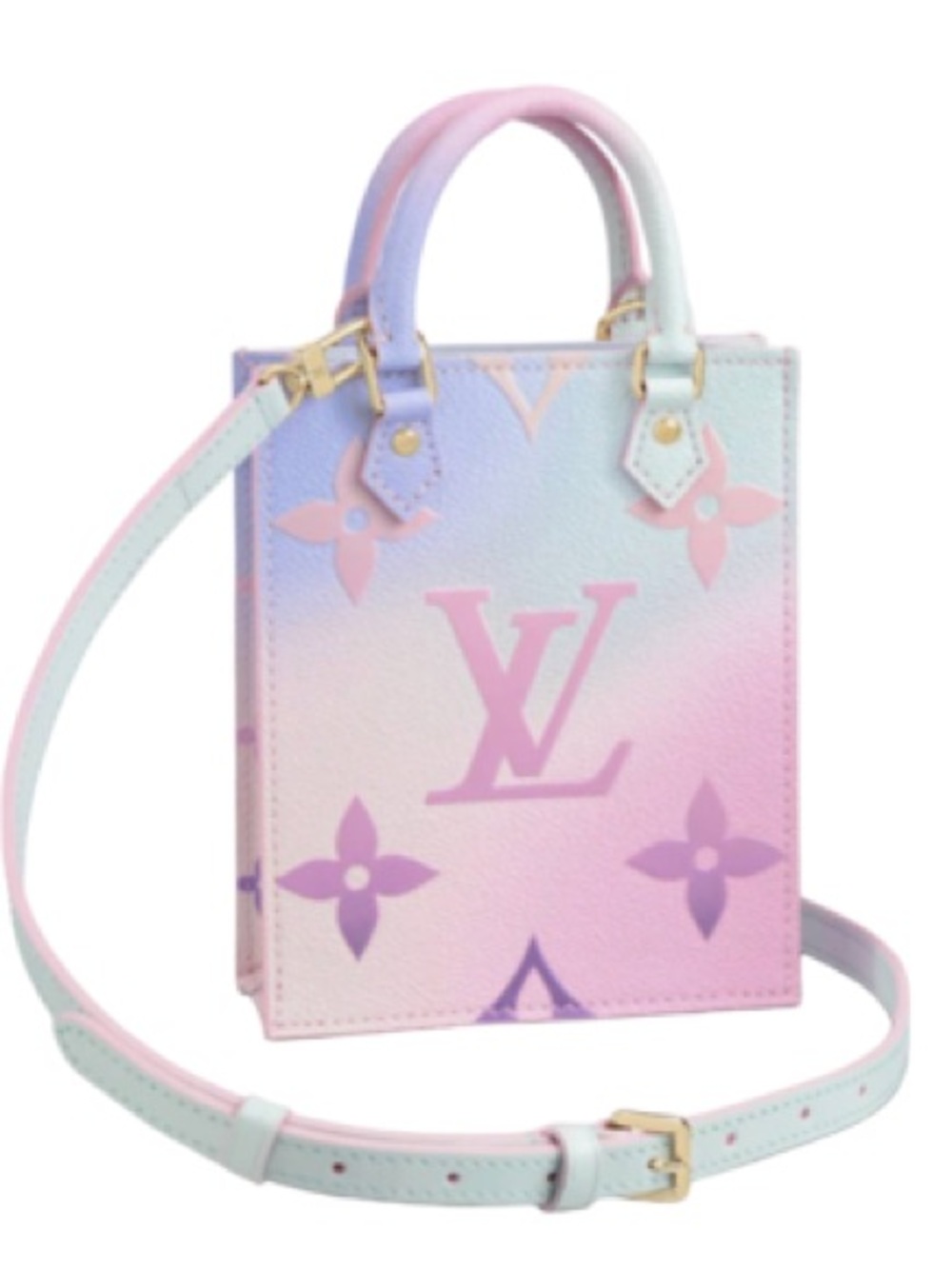 Louis Vuitton Petit sac plat sunrise pastel monogram logo crossbody shoulder bag